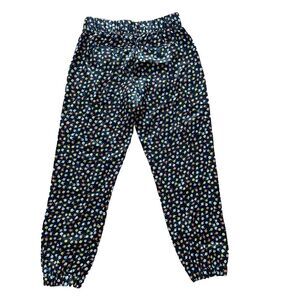 ATM Women's Silk‎ Floral Pull On Elastic High Waist Jogger Black Size Small
